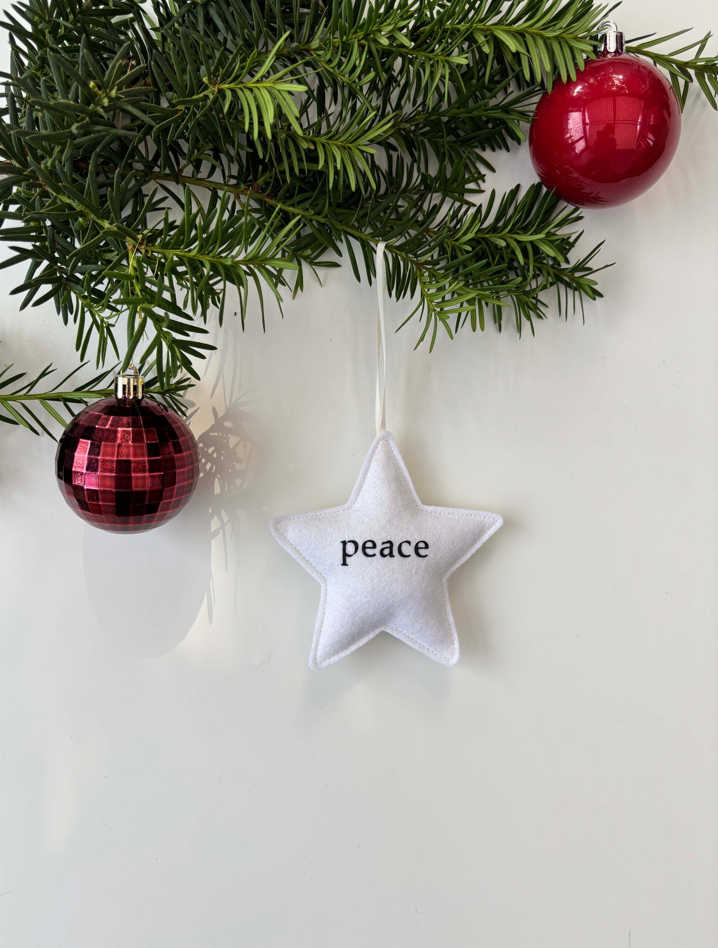 Peace Star - Felt Christmas Ornament