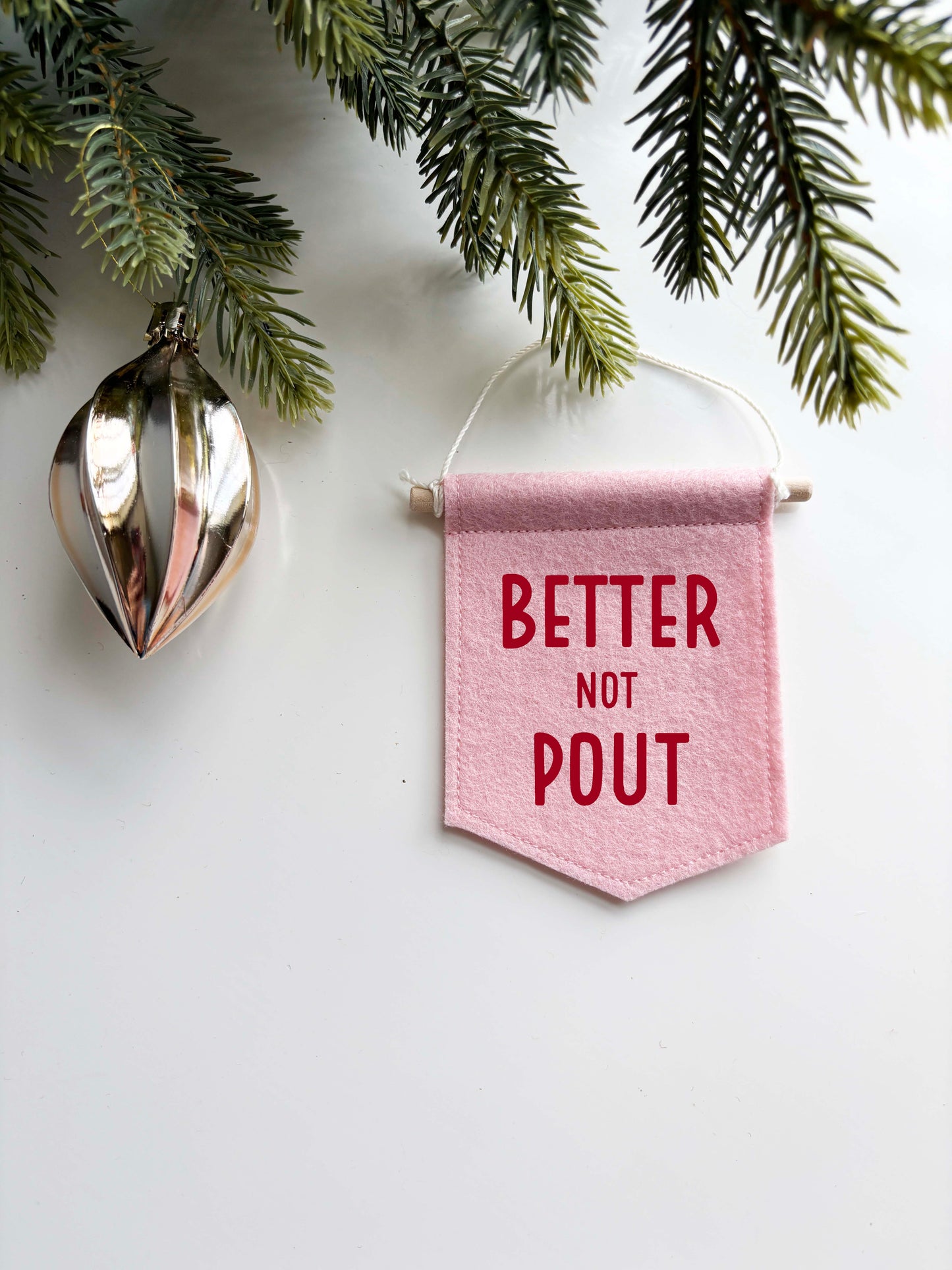 Better Not Pout - Christmas Tree Ornament Banner
