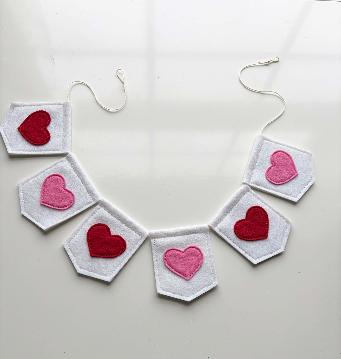 Applique Hearts Valentine Garland - Felt Garland