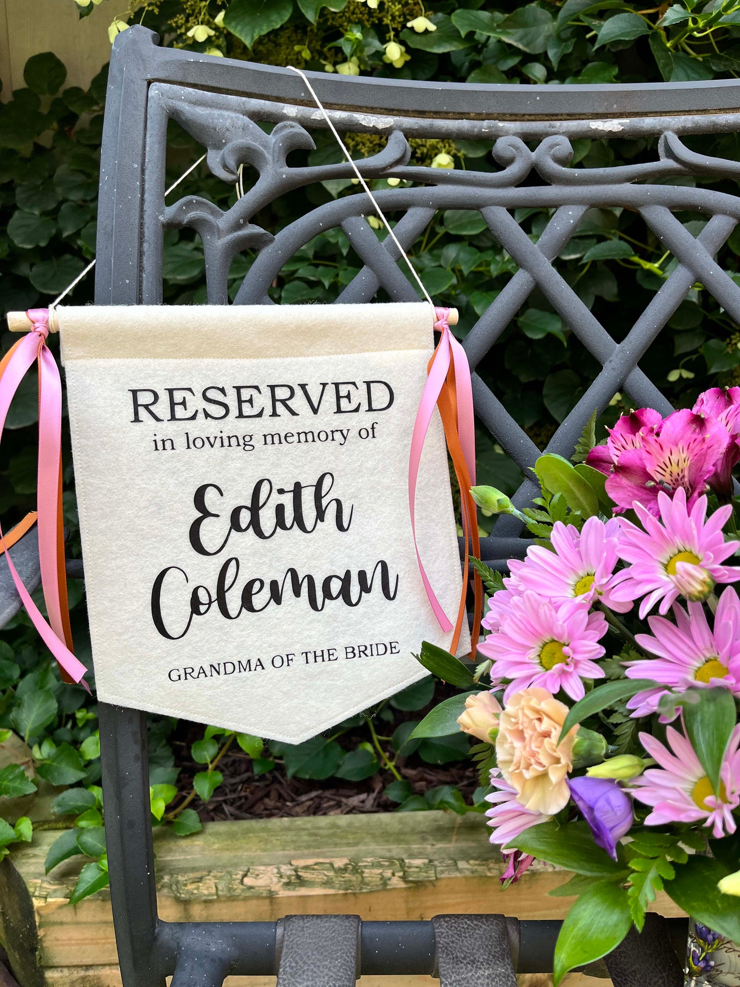 Personalized Reserved Seat Wedding Sign/Banner  - In Loving Memory