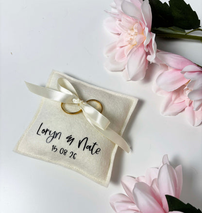 Ring Bearer Pillow - Personalized wedding ring cushion