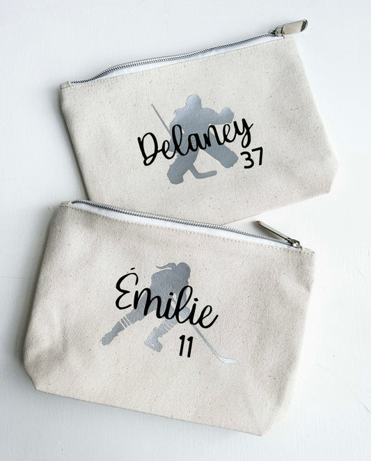 Ice Hockey Personalized Zipper Pouch