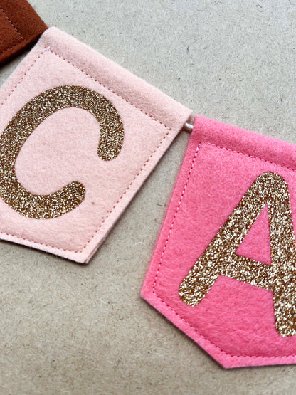 Personalized Mini Felt Garland - Kids Room Decor