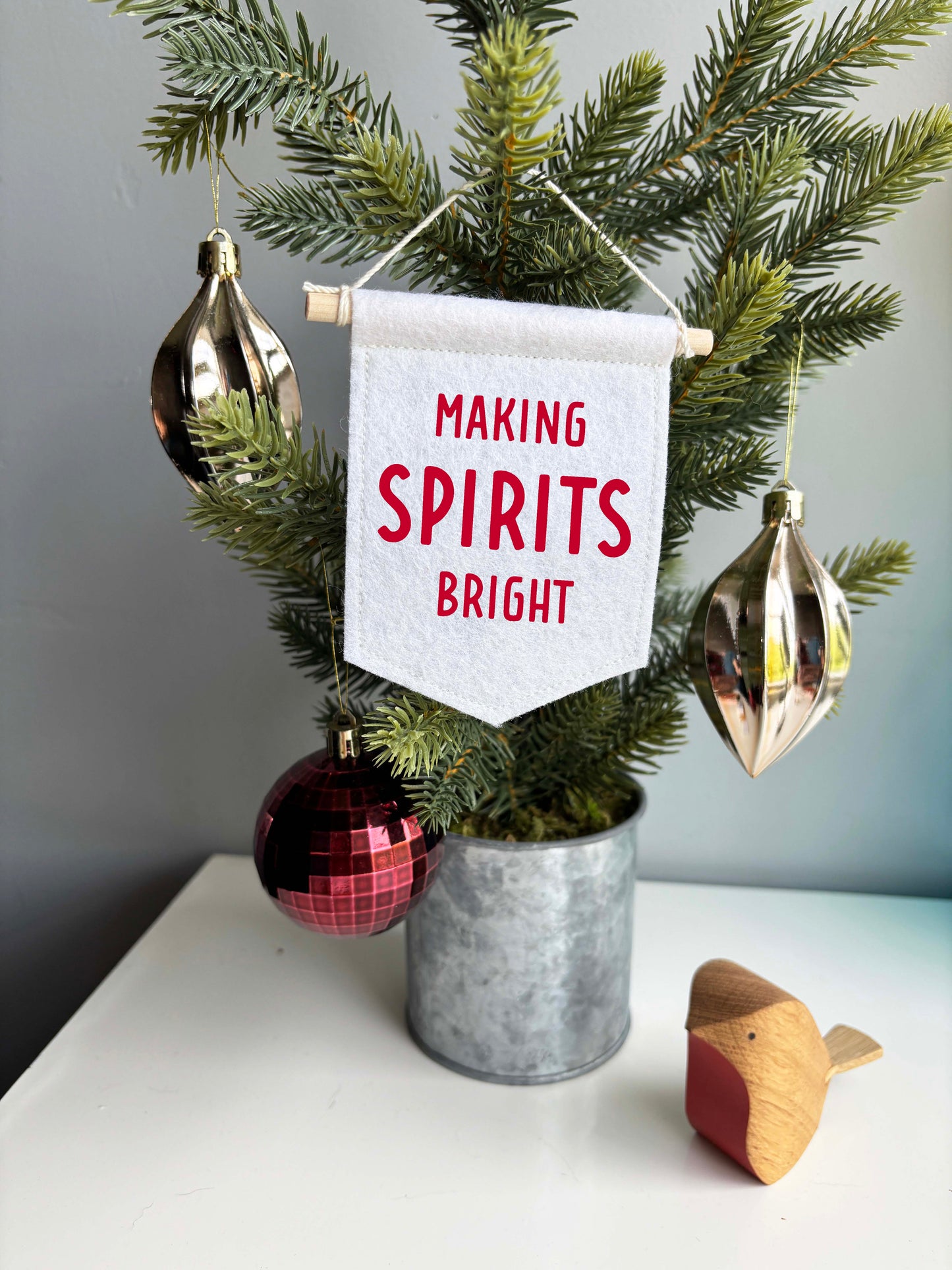 Making Spirits Bright - Christmas Tree Ornament Banner