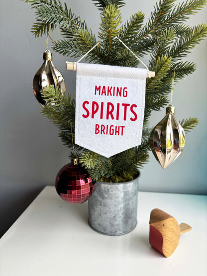 Making Spirits Bright - Christmas Tree Ornament Banner