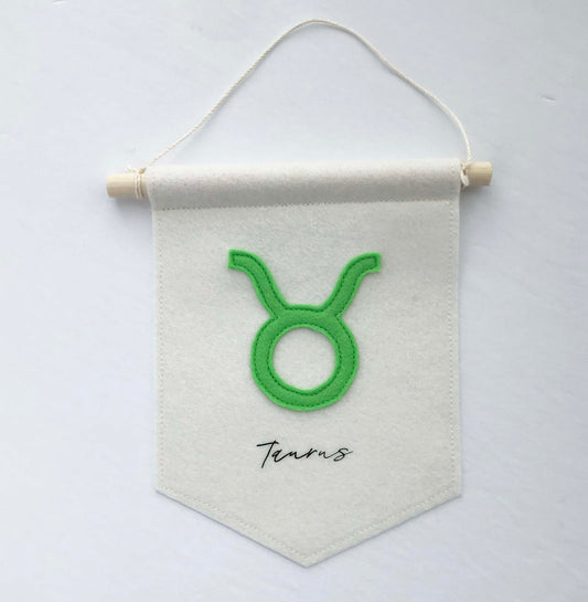 Taurus Felt Banner - Astrological Sign