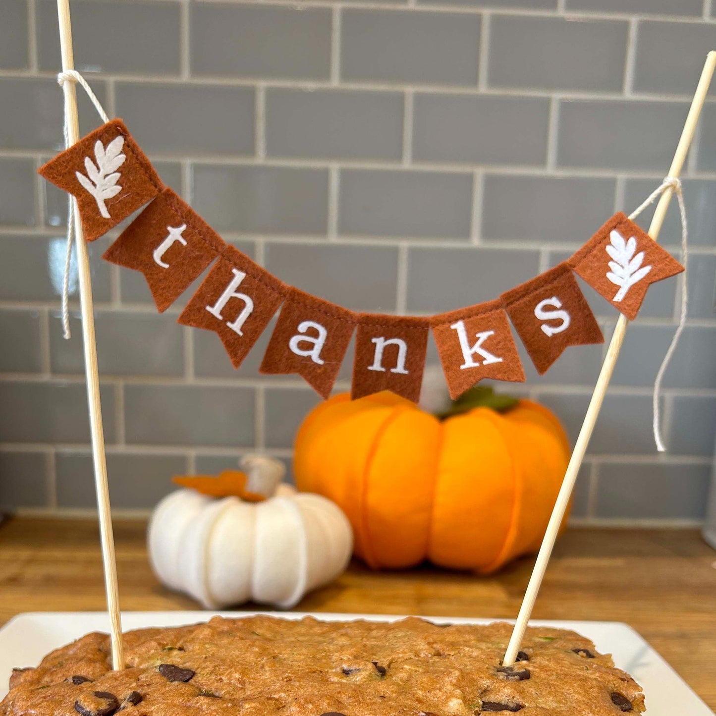 Thanksgiving Cake Topper - Felt Decoration