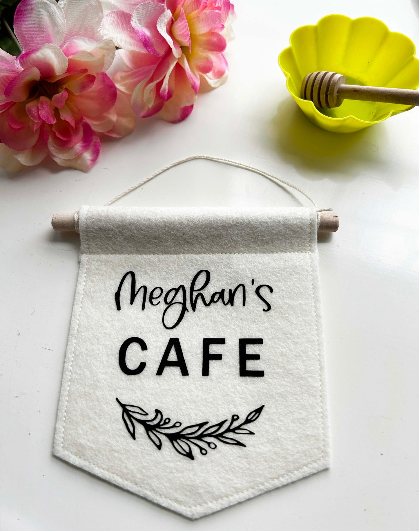 Cafe - Personalized Mini Felt Banner
