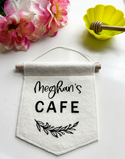 Cafe - Personalized Mini Felt Banner
