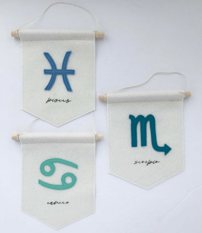 Pisces Felt Banner - Astrological Sign