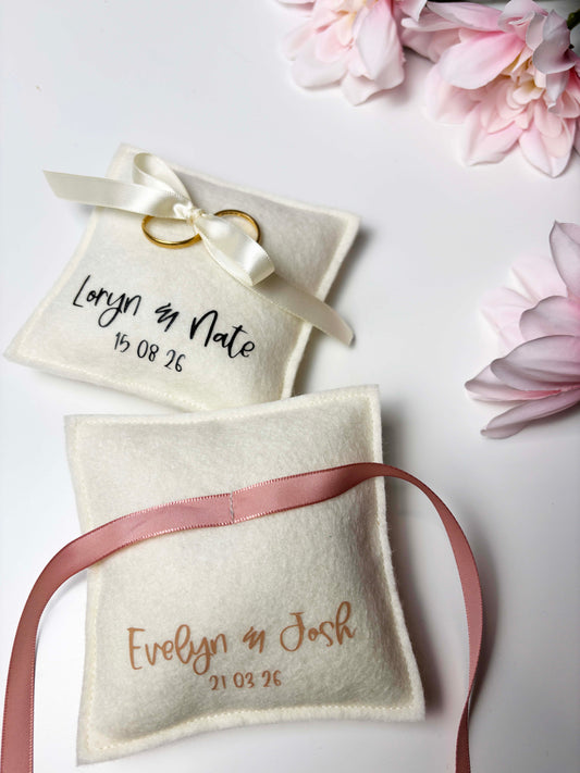 Ring Bearer Pillow - Personalized wedding ring cushion