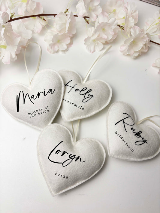 Personalized Wedding Party Heart Hanger Tag
