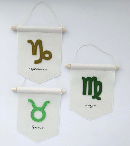 Taurus Felt Banner - Astrological Sign