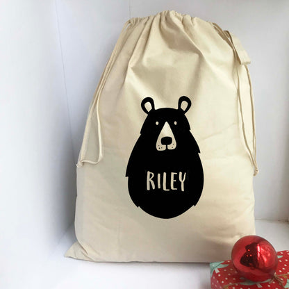 Personalized Santa Sack - Christmas Gift Bag Bear