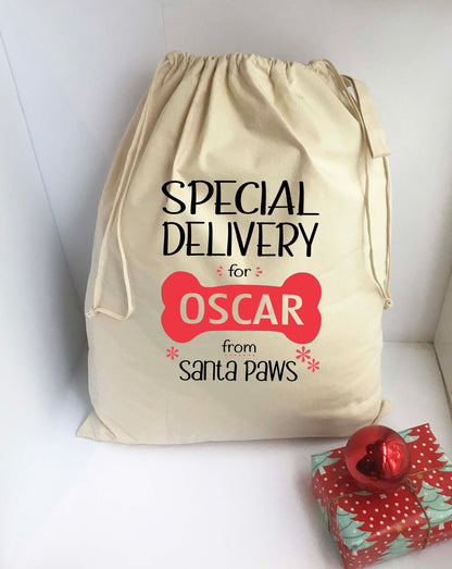 Personalized Santa Sack - Christmas Gift Bag Dog