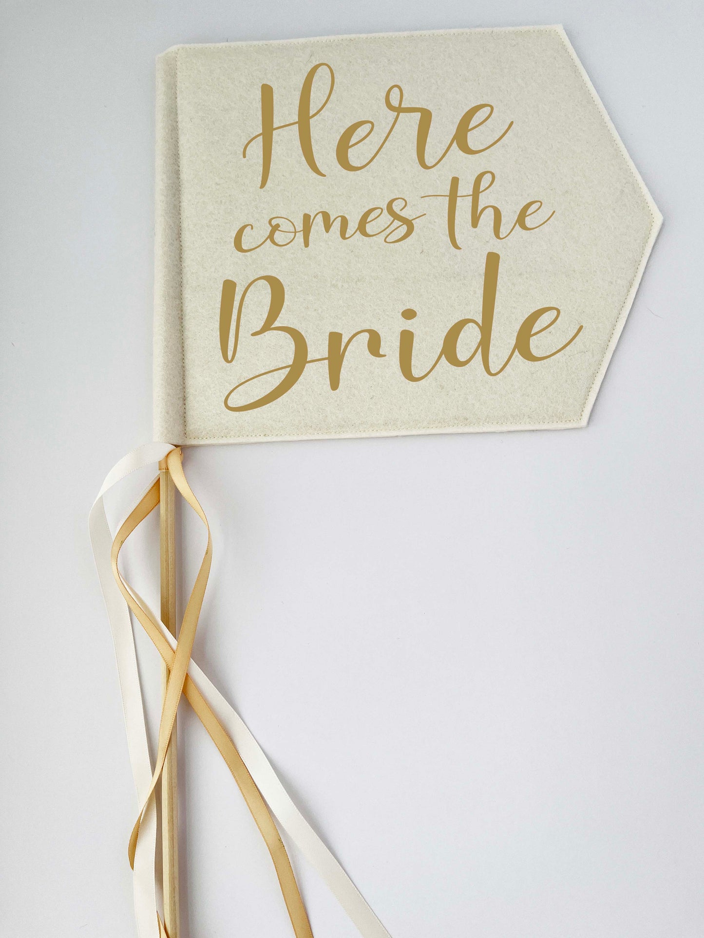 Here Comes The Bride, Wedding Pennant Flag