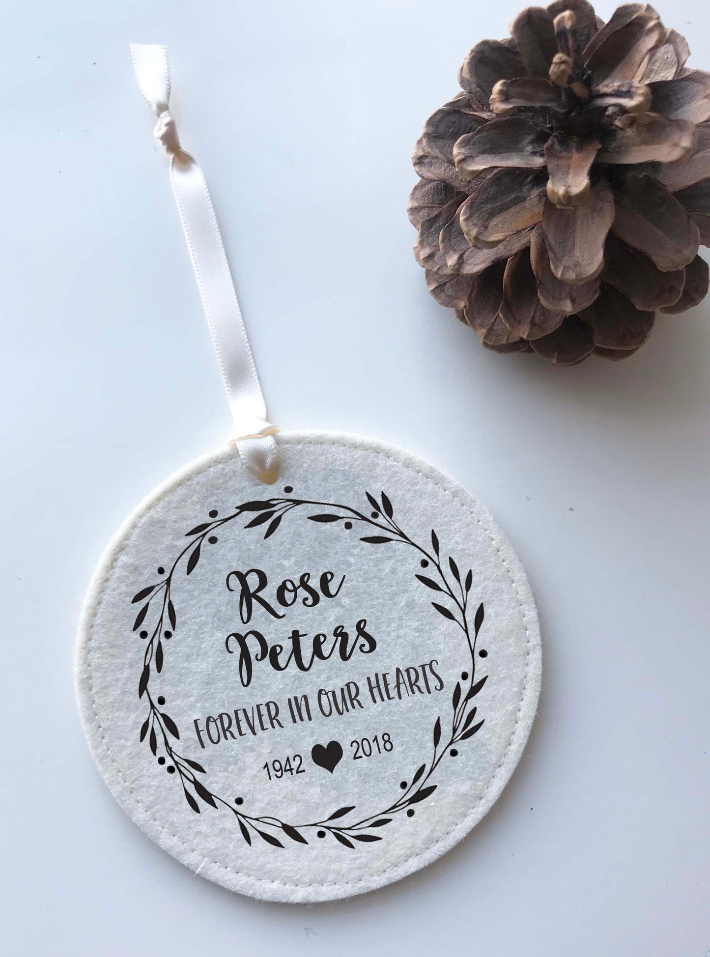 Forever in our Hearts Felt Ornament