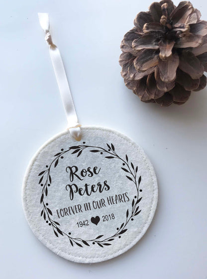 Forever in our Hearts Felt Ornament