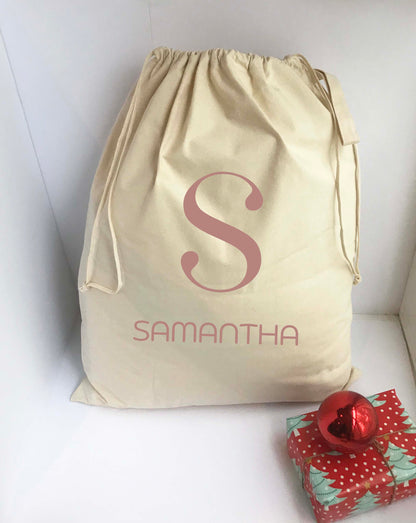 Personalized Santa Sack - Christmas Gift Bag Monogram