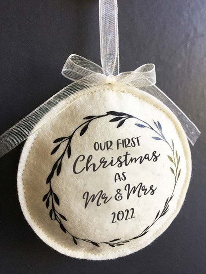 First Christmas Married Felt Ornament