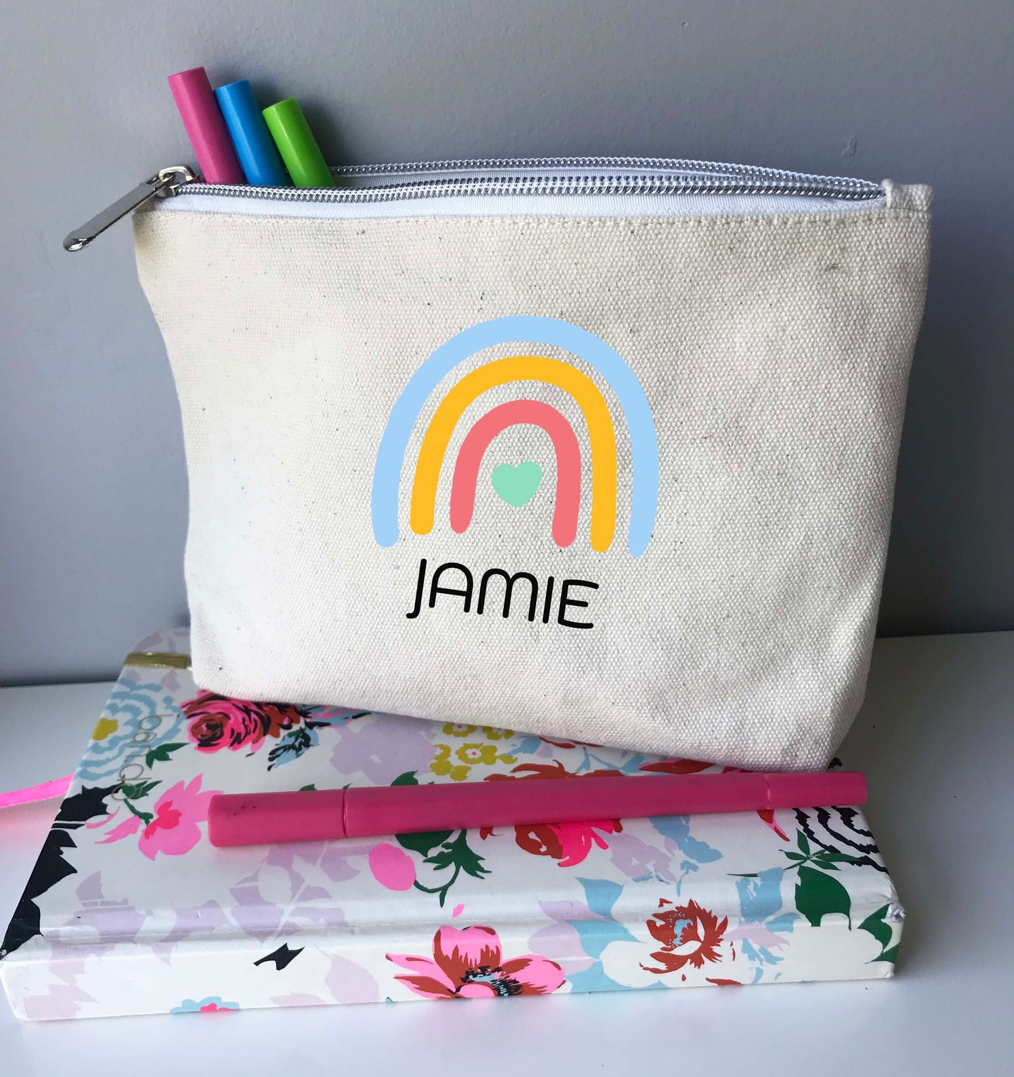 Personalized Rainbow Pencil Case