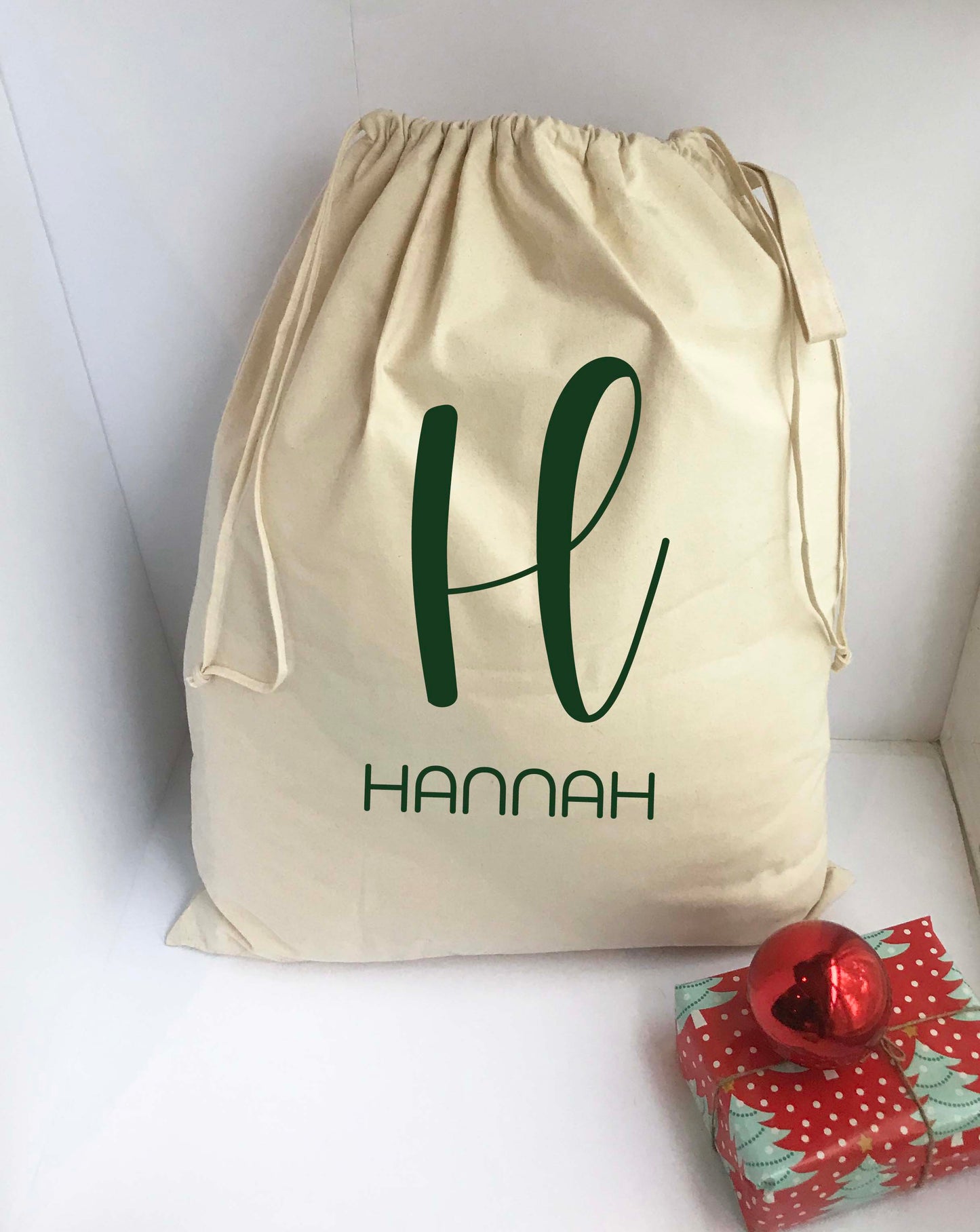 Personalized Santa Sack - Christmas Gift Bag Monogram