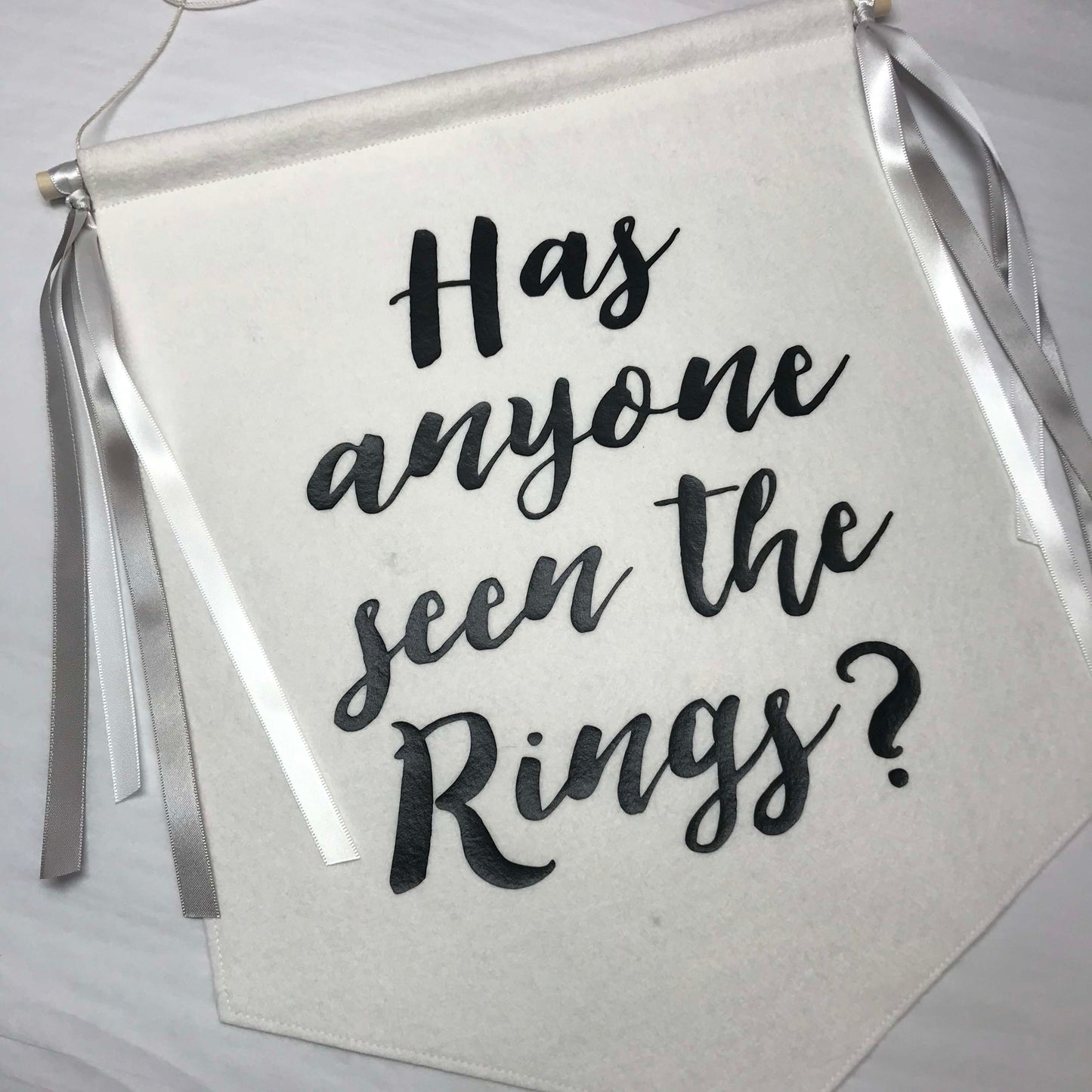 Custom Wedding Sign/Banner - Has Anyone Seen the Rings