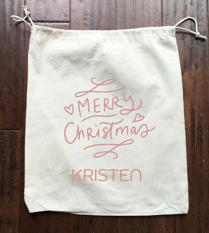 Personalized Santa Sack - Christmas Gift Bag Merry Christmas