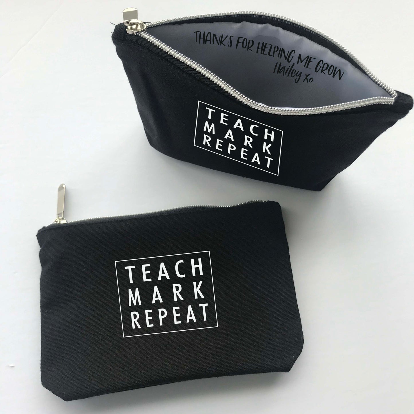 Teach Mark Repeat Zipper Pouch