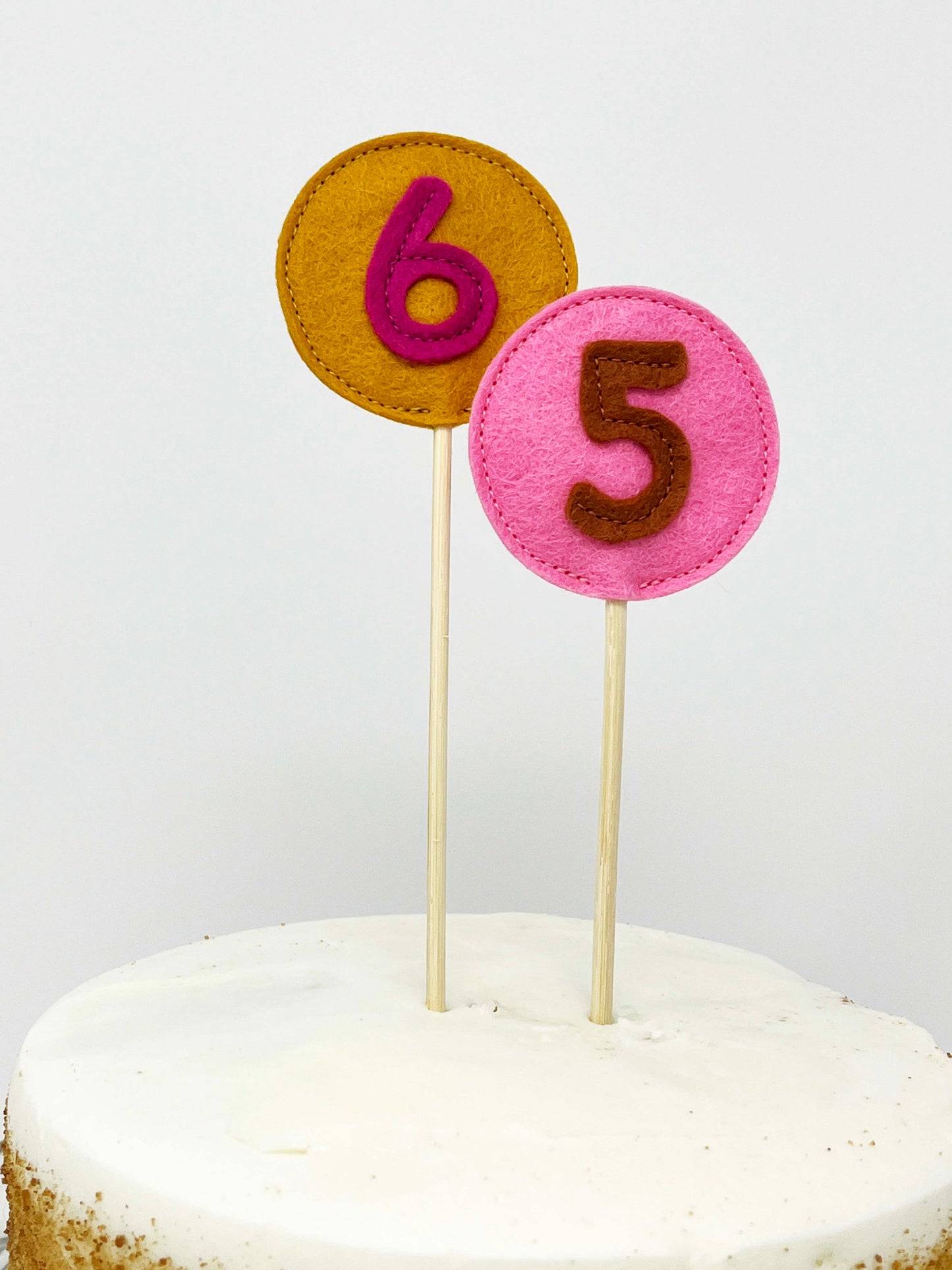 Age Cake Topper / Felt Flag Number Birthday Party Decoration