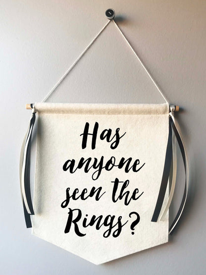 Custom Wedding Sign/Banner - Has Anyone Seen the Rings