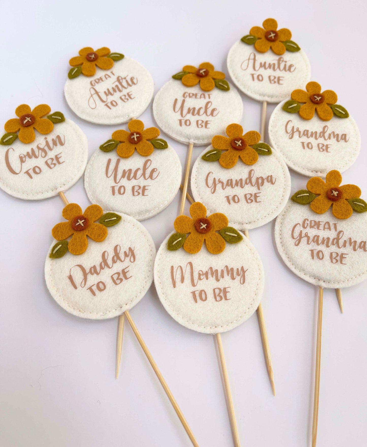 Neutral Baby Shower Cupcake Toppers (set of 3)