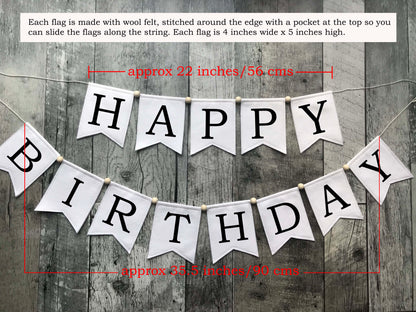 Ivory and Black Birthday Banner