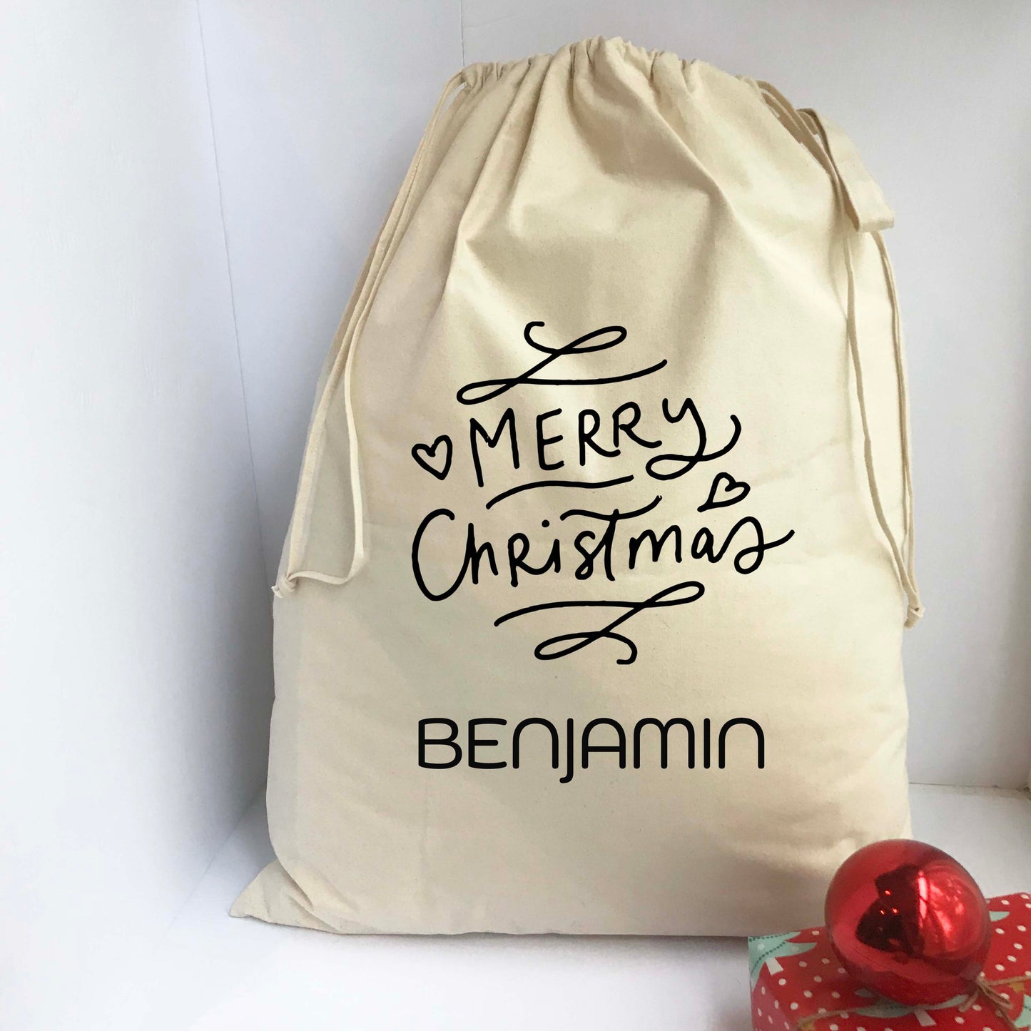 Personalized Santa Sack - Christmas Gift Bag Merry Christmas