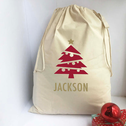 Personalized Santa Sack - Christmas Gift Bag Tree