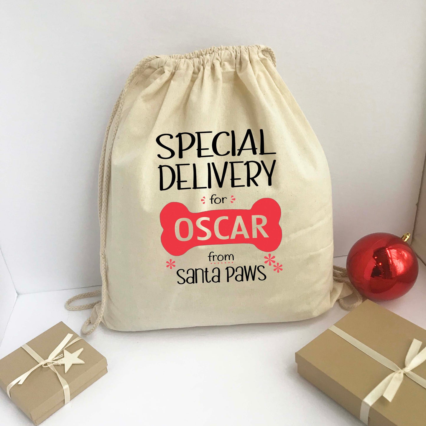 Personalized Santa Sack - Christmas Gift Bag Dog