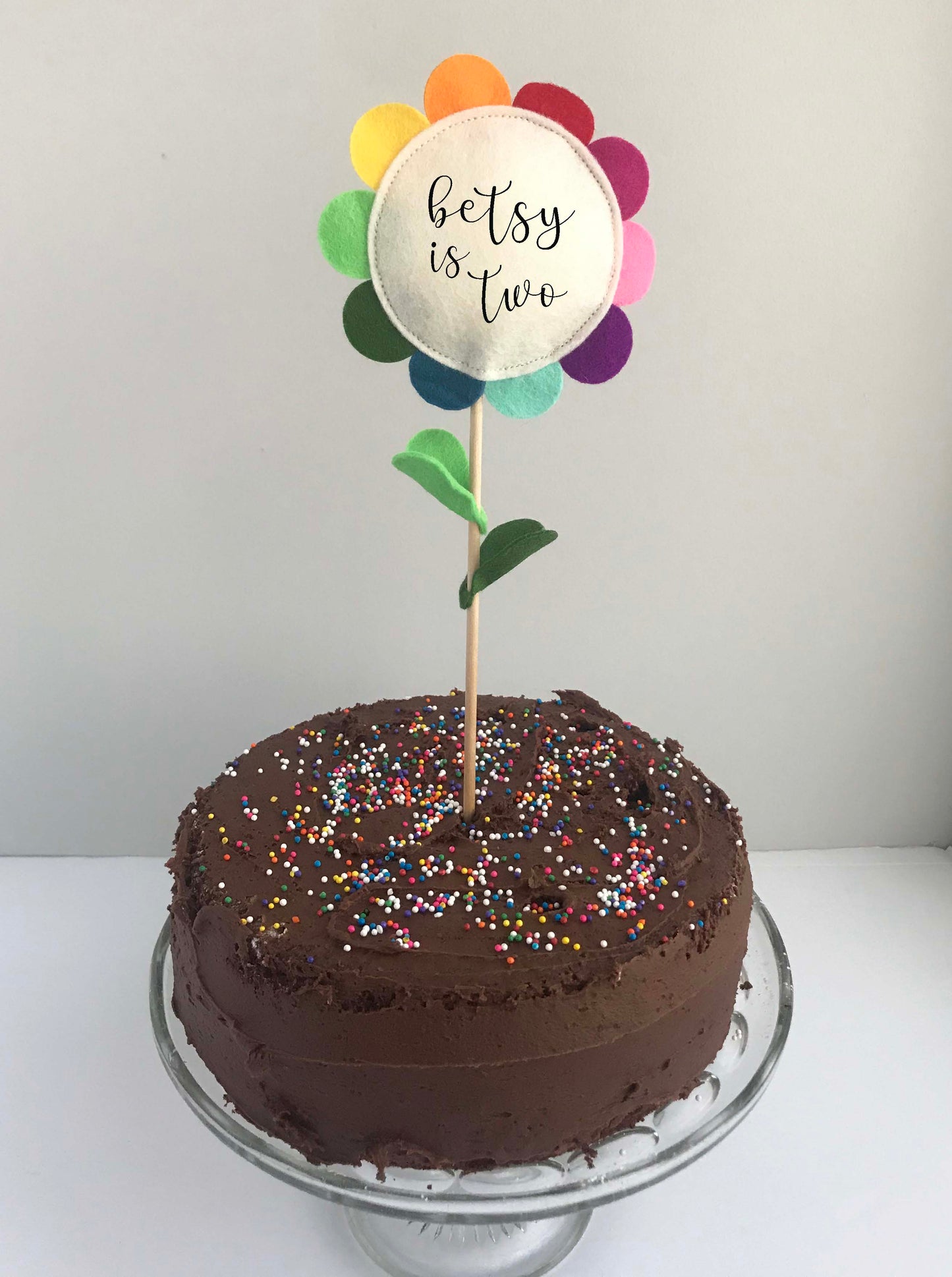 Rainbow Sunflower Cake Topper