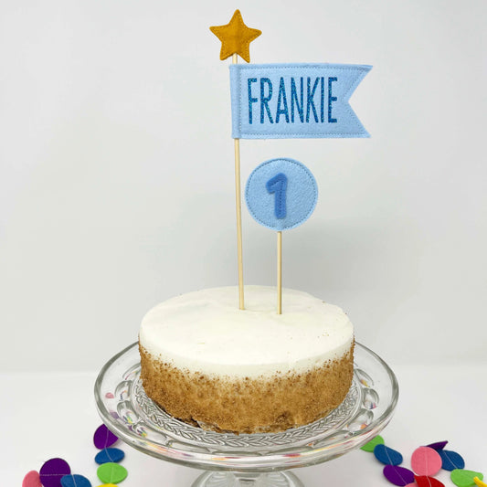 Personalized Felt Pennant Flag Cake Topper