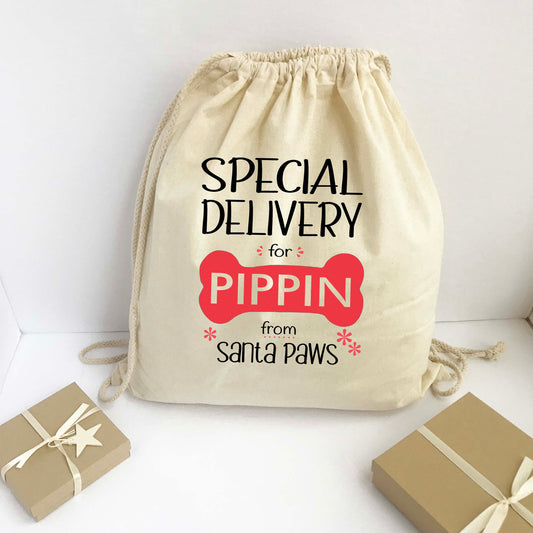 Personalized Santa Sack - Christmas Gift Bag Dog