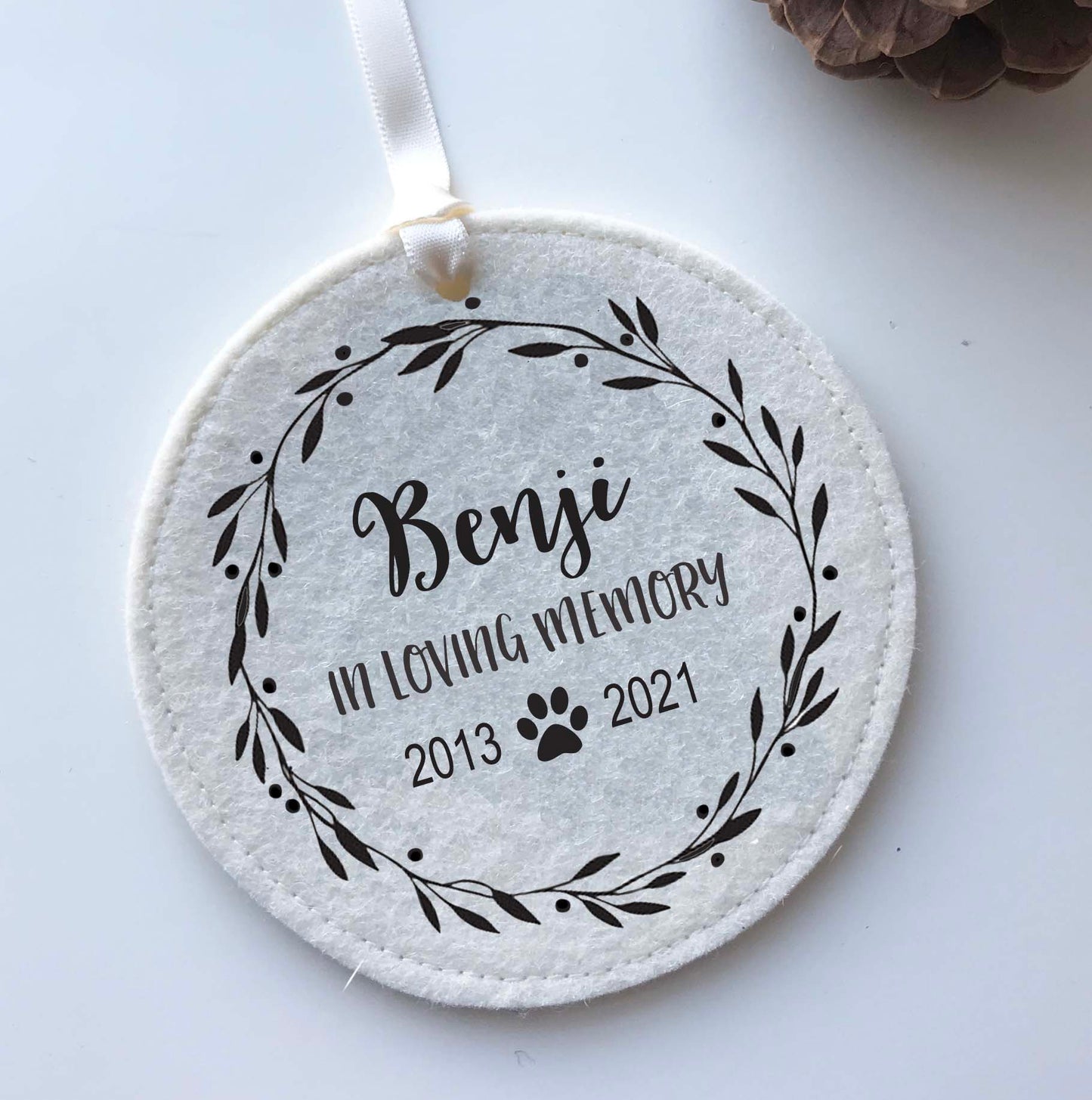 Dog Memorial Felt Ornament