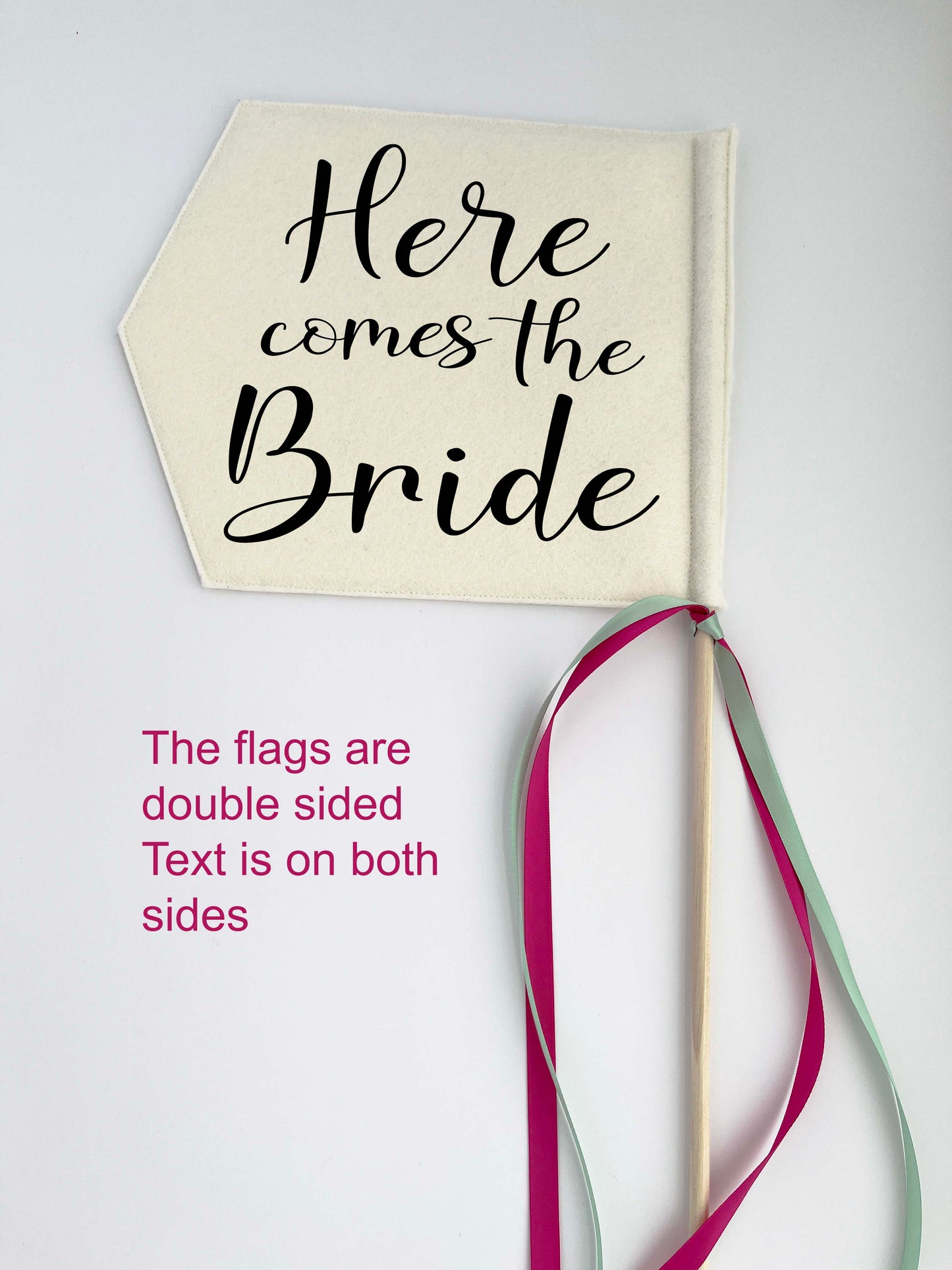 Here Comes The Bride, Wedding Pennant Flag