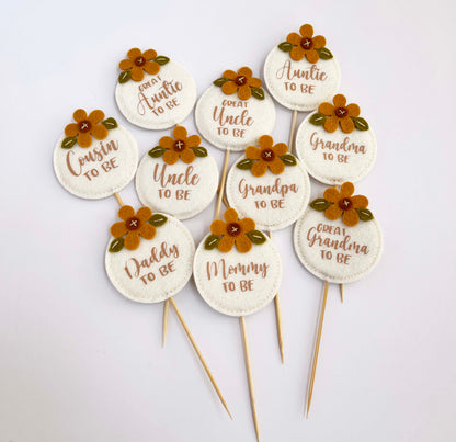 Neutral Baby Shower Cupcake Toppers (set of 3)