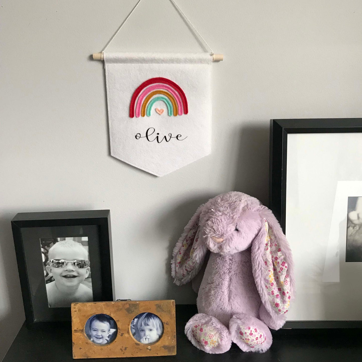 Felt Rainbow Nursery Banner