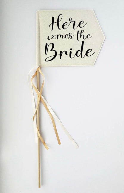 Here Comes The Bride, Wedding Pennant Flag