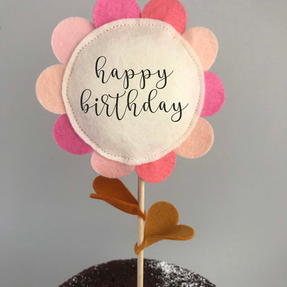 Pink Sunflower Cake Topper