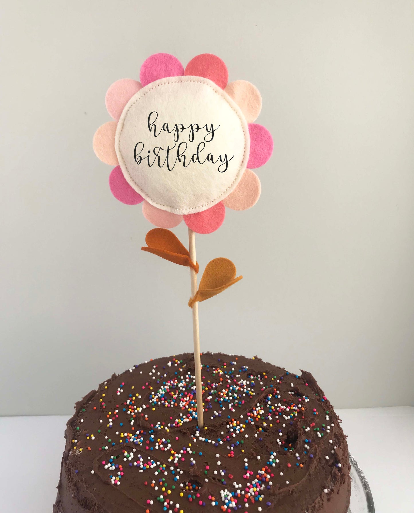 Pink Sunflower Cake Topper