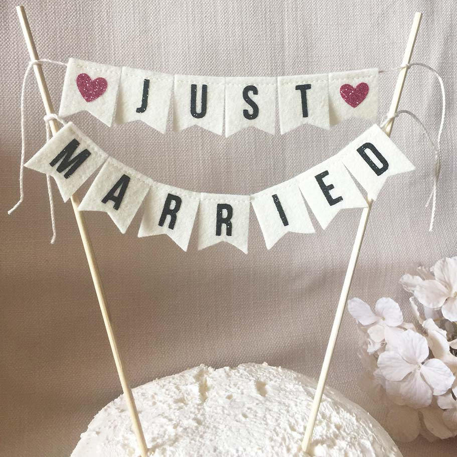 Just Married Cake Banner