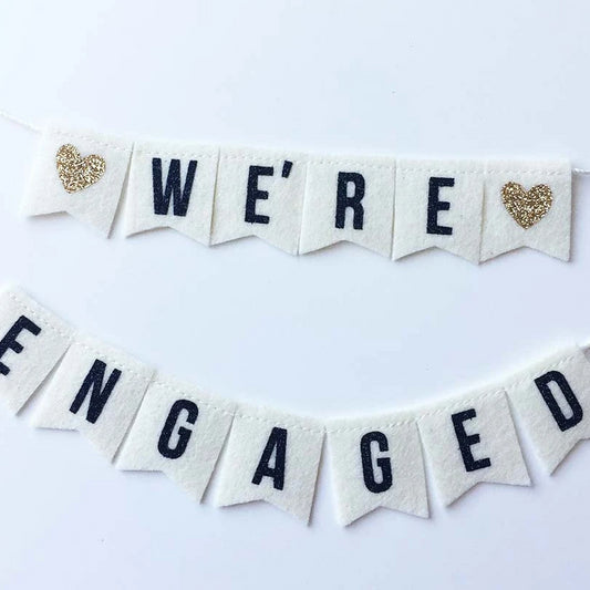 We're Engaged Cake Banner