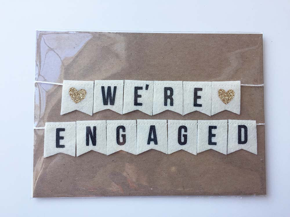 We're Engaged Cake Banner