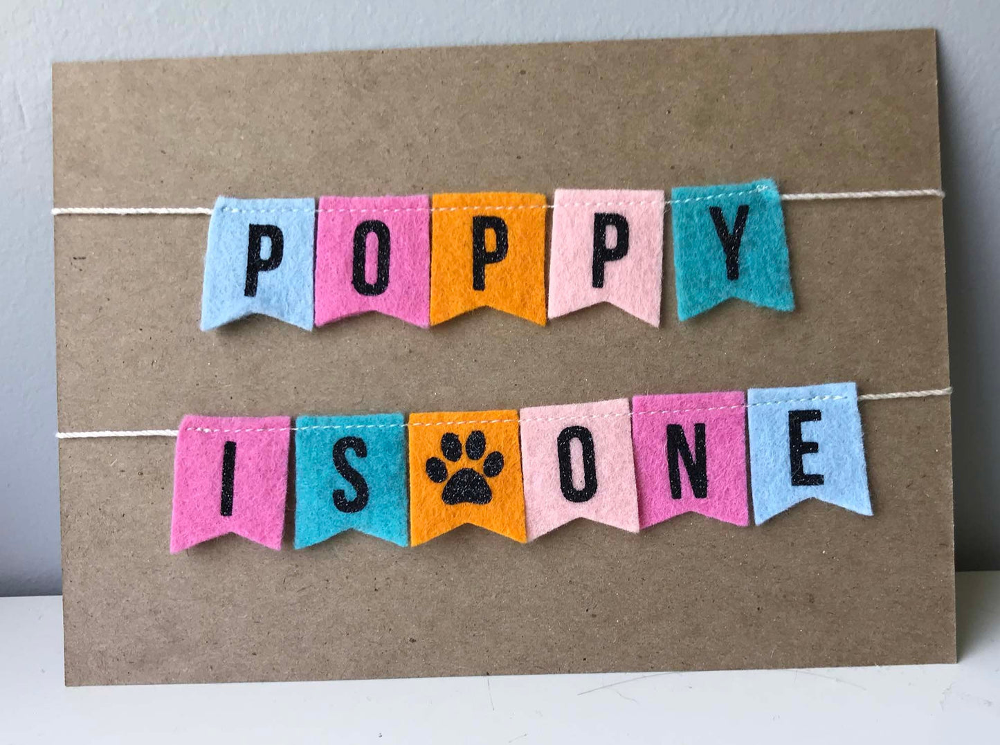 Puppy's First Birthday Cake Banner